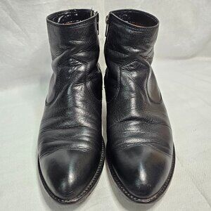 Frye Brooke Leather Short Bootie Side Zip Boot Black 3476696 Women's Size 9B